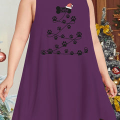 Christmas Nightdress Women's Christmas Tree Pattern Sleep Dress