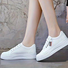 Women's Side Zipper Sneakers Casual Lace Up Outdoor Shoes