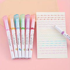 Colored Curve Pens Set of 6 Highlighters Fine Lines for Note Taking