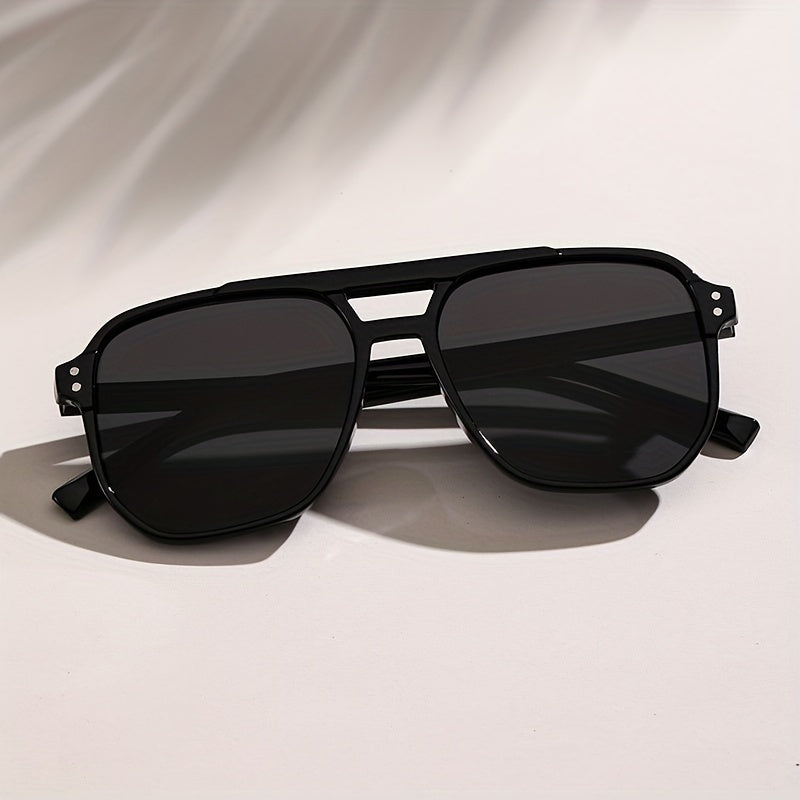 Top Bar Aviator Sunglasses Minimalist Rivet Decor UV400
