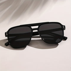 Top Bar Aviator Sunglasses Minimalist Rivet Decor UV400