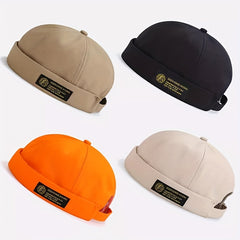 Brimless Hat Retro Skullcap Rolled Cuff Beanie Docker Cap Watch Cap