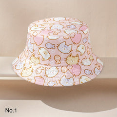 Kids' Warm Cat Pattern Bucket Hat