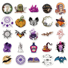 50pcs Halloween Stickers Pumpkin Spooky Waterproof DIY Stickers For Decoration