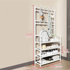 Metal Shoe Rack Coat Rack Integrated Doorway Hanging Clothes and Shoe Cabinet