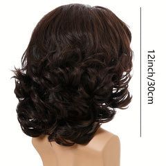 Men's Dark Brown Short Curly Wig Shaggy Party Wigs