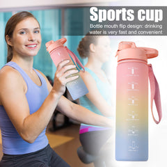 1000ml Gradient Sports Water Bottle with Time Marker