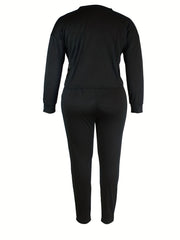 Metallic Stripe Sweatshirt & Sweatpants Set
