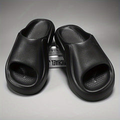 Solid Slides Casual Lightweight Non Slip Slippers Open Toe Shoes