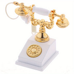 1:12 Dollhouse Phone Model Retro Rotary Telephone for Doll Decor