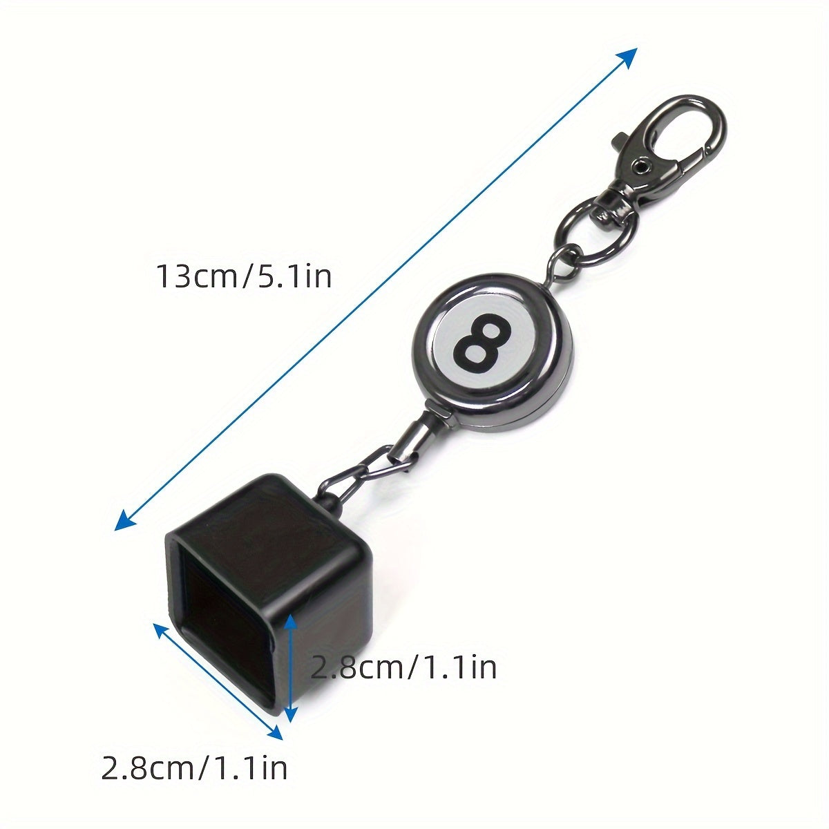Billiards Snooker Pool Cue Chalk Holder Keychain