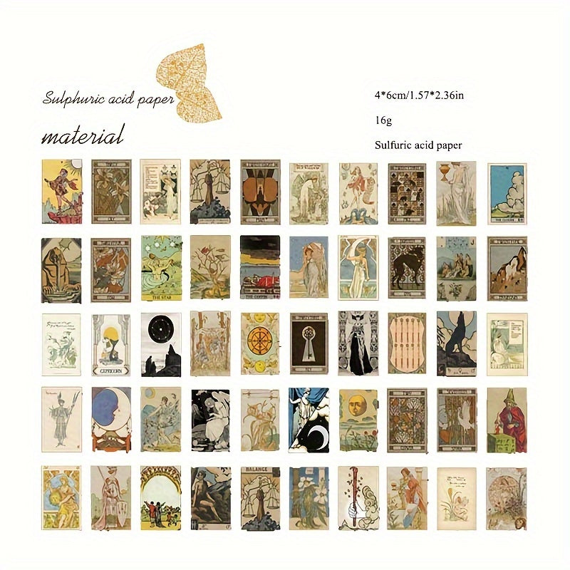 Retro Sulfate Paper Book Decoration DIY 50 Patterns 50 Sheets