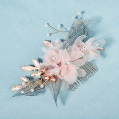 Pink Bridal Comb Wedding Hair Clip Hair Accessories Hair Jewelry