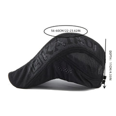 Men's Mesh Printed Forward Hat Thin Mesh Breathable Quick Drying Sunshade Beret