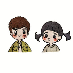 8pcs Cartoon Couples Iron On Patches Sew On Embroidered Applique Repair Patch