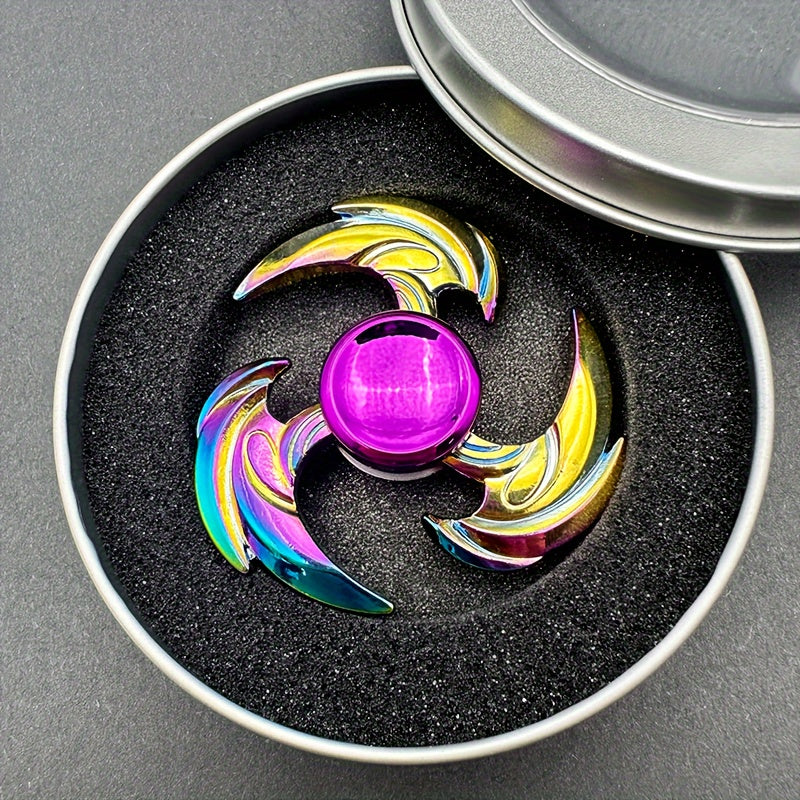 Rainbow Zinc Alloy Fidget Spinner - Durable & Portable Hand Gyroscope