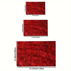 Red Rose Print Rug Romantic Decorative Floor Mat Machine Washable Carpet