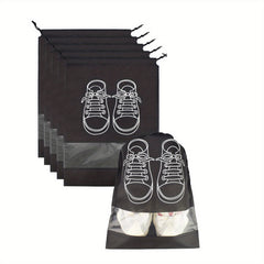 5pcs Travel Shoe Bag Large Transparent Drawstring Bag