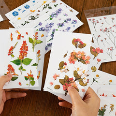 Pressed Flower Themed Stickers Dried Floral Resin Stickers Decals