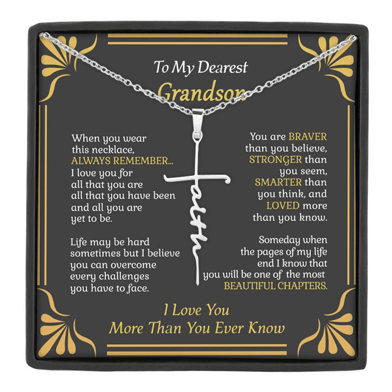 Faith Letter Pendent Necklace for Grandson