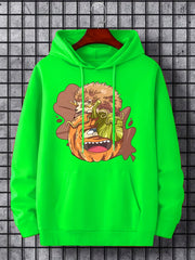 Men's Cartoon Animal Graphic Hoodie Drawstring Sweatshirt