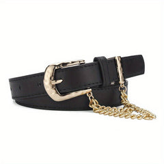 Girls & Boys Buckle Belt w/ Chain Decorative Accessories for Pants Jeans Uniform
