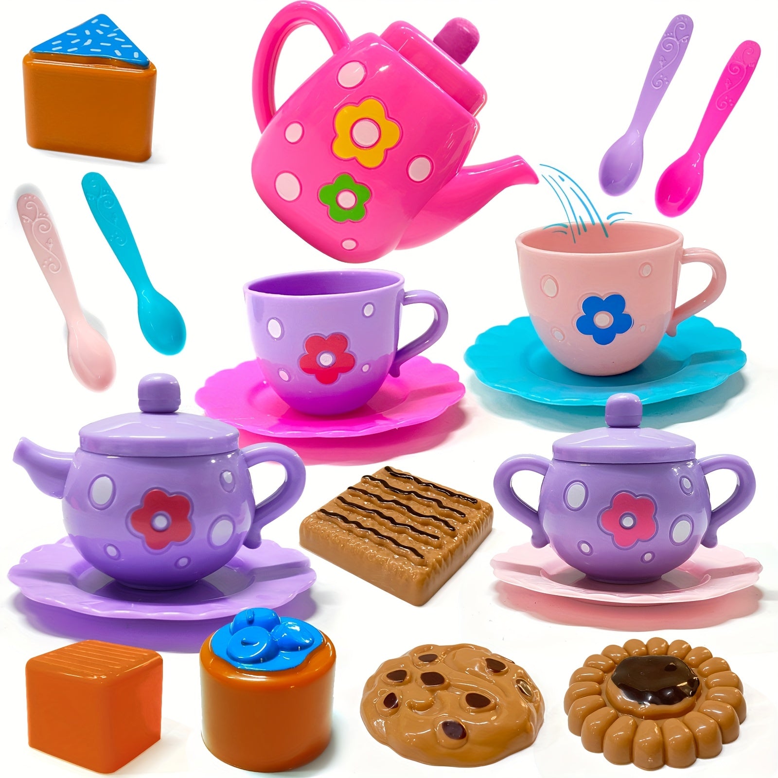 Princess Tea Party Play Set for Little Girls - Pretend Teapot & Cups