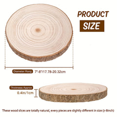 10pcs Large Wood Slices for Centerpieces Unfinished Wooden Ornaments Crafts