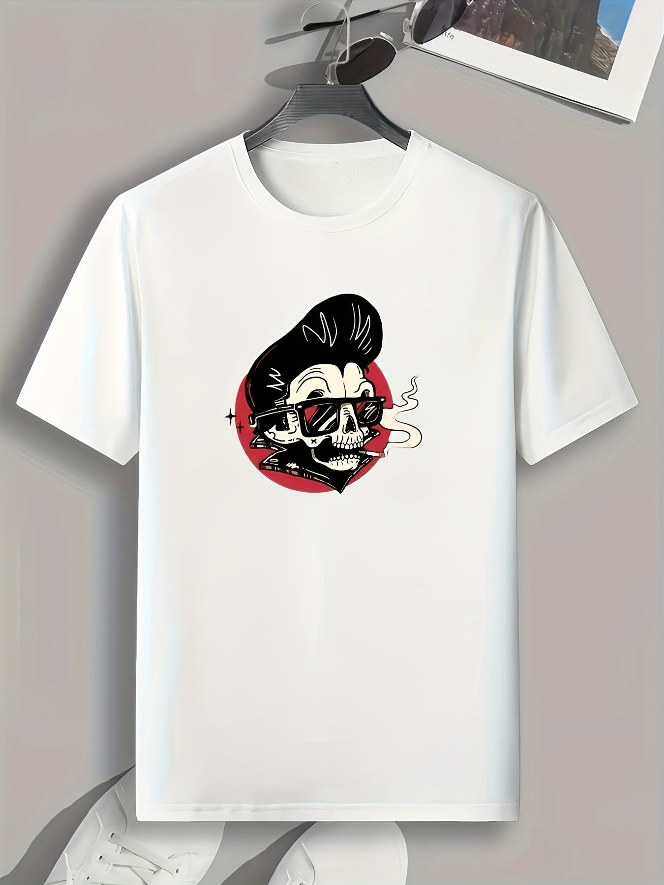Skull Print Men's Graphic T shirt Casual Comfy Tees For Summer