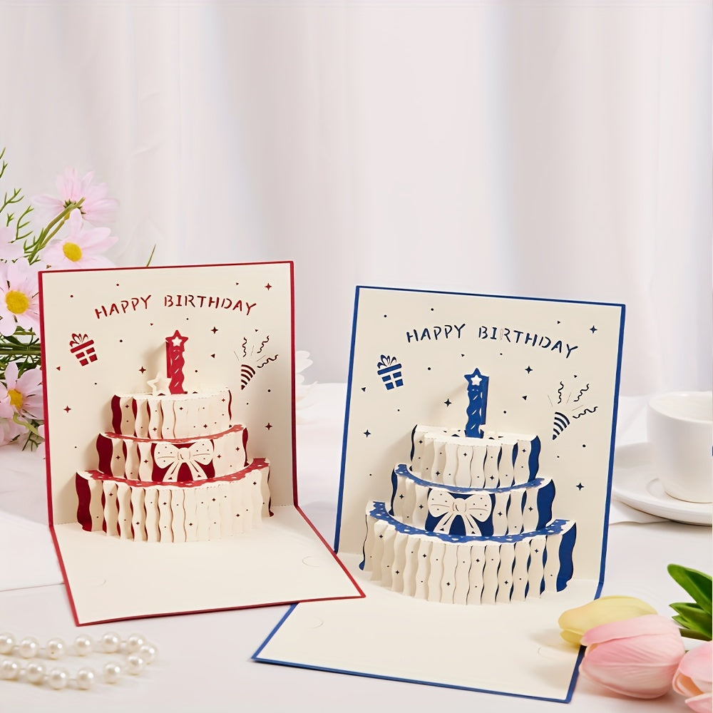 3D Pop Up Birthday Cake Greeting Card - Perfect For Various Occasions