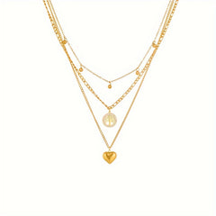 Stainless Steel Necklace Tree Heart Shape Pendant Jewelry