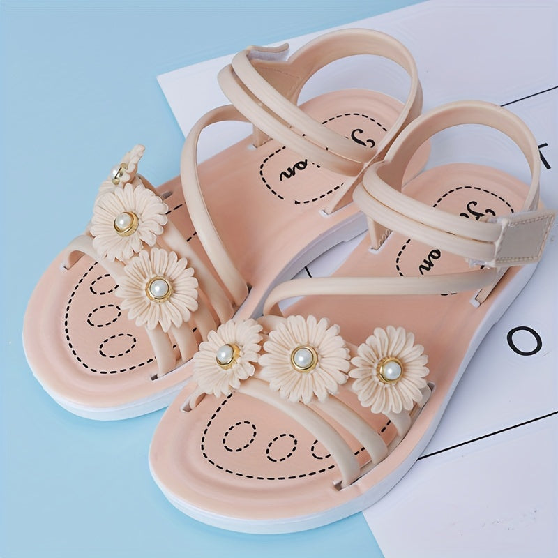 JIAGEYA Flower Open Toe Sandals For Girls