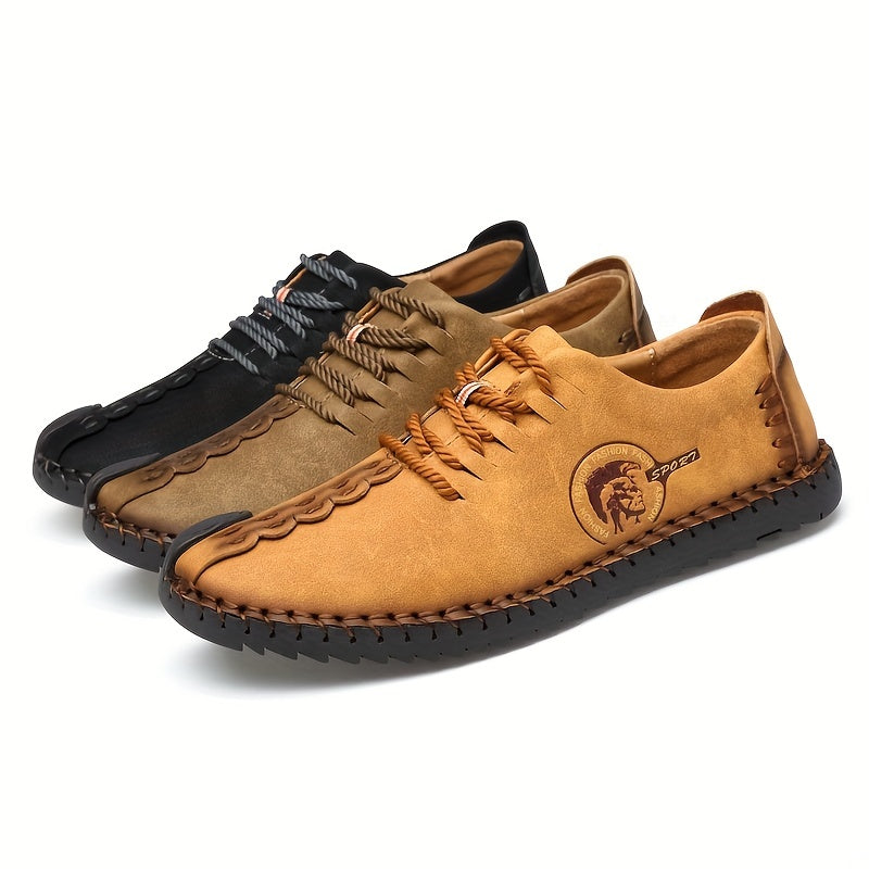 Men's Casual Stitched Lace Up Walking Shoes