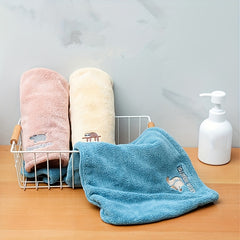 2pcs Cartoon Hair Drying Cap Coral Velvet Hair Towel Absorbent Shower Cap