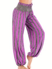 Striped Print Casual Sports Pants