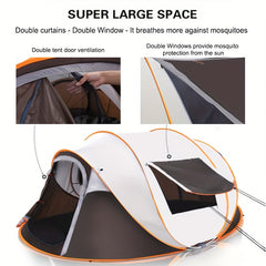 2 4 6 8 Person Pop Up Tent Waterproof Automatic Tent With 2 Doors