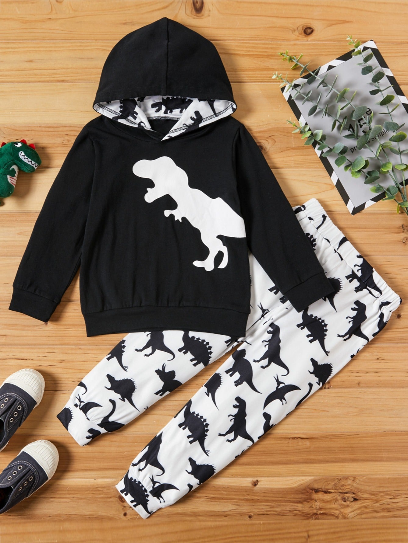 Baby Boy's Dinosaur Hoodie & Trousers Set