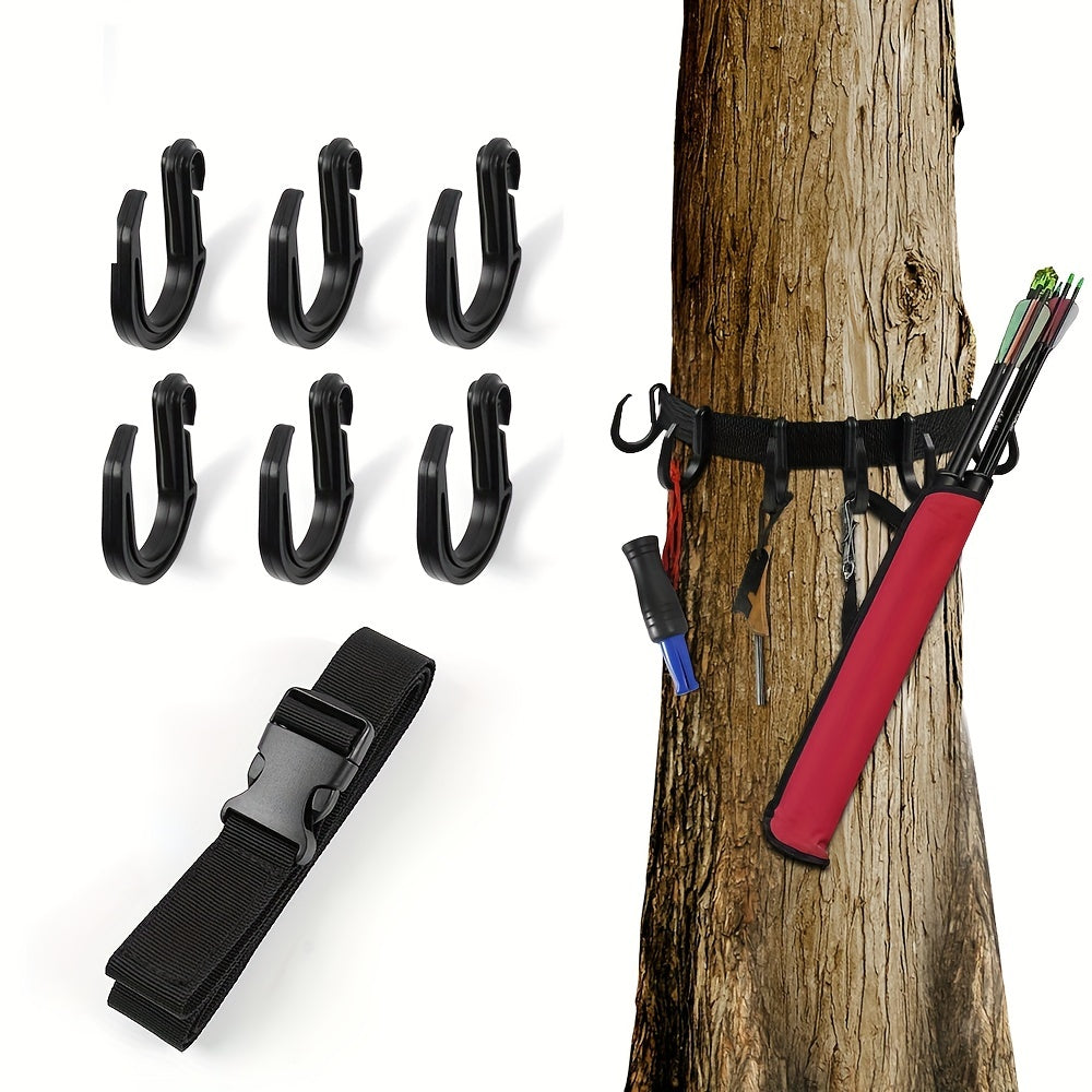 Treestand Strap w/ 6 Hooks Tree Stand Hanger Camping