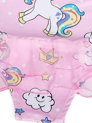 Girls Unicorn Ruffle One Piece Swimsuit Summer Seaside Beach Pool Bathing Suits