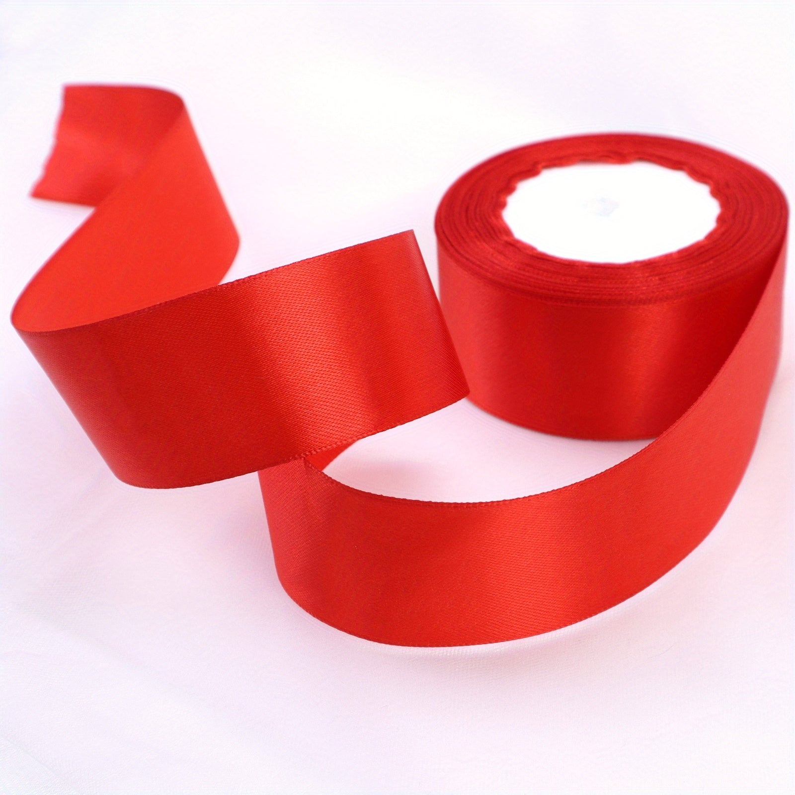 25 Yards Red Satin Ribbon For Bouquets Flowers Wedding Festivals Gift