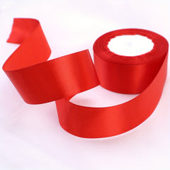 25 Yards Red Satin Ribbon For Bouquets Flowers Wedding Festivals Gift