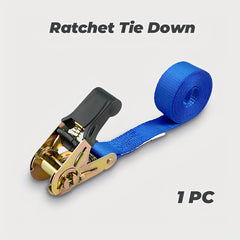 2pcs 2 X 299 Ratchet Tie Down No Hook Polyester Webbing TPR Grip