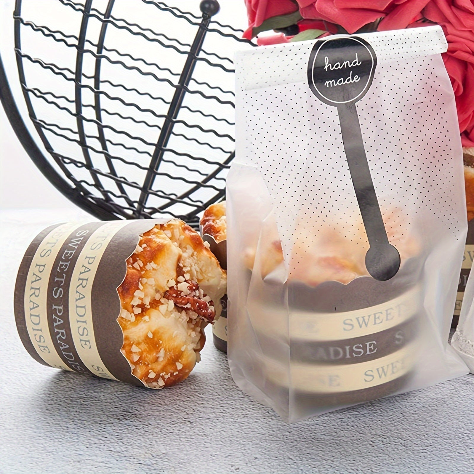 50 Translucent Plastic Bags for Cookie Cake Chocolate Candy Snack Wrapping