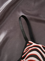 3 Pcs Push Up Bra Set Zebra Stripe Seamless Anti Sagging Lingerie