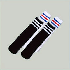 Girl's Striped Knitted Knee High Socks 2 Pairs