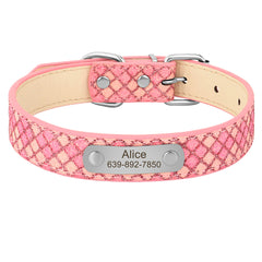 Custom Bling PU Leather Dog Collar - Personalize Your Pet's Style