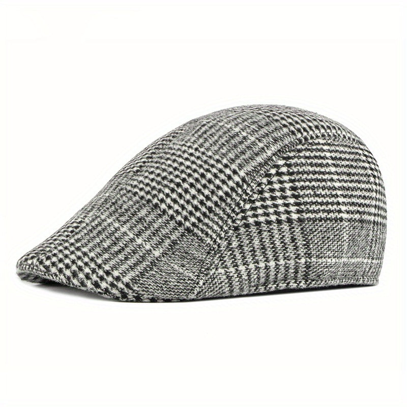 Men's Classic Newsboy Hat Vintage Flat Cap Ivy Cabbie Driving Hat Winter Warm