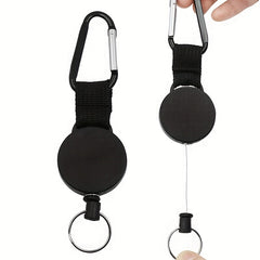Retractable Anti-theft Keychain with Steel Wire Rope Carabiner