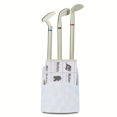 Golf Pen Set Mini Golf Stand Golf Putter Pen Tabletop Decoration With 3Pcs Pens