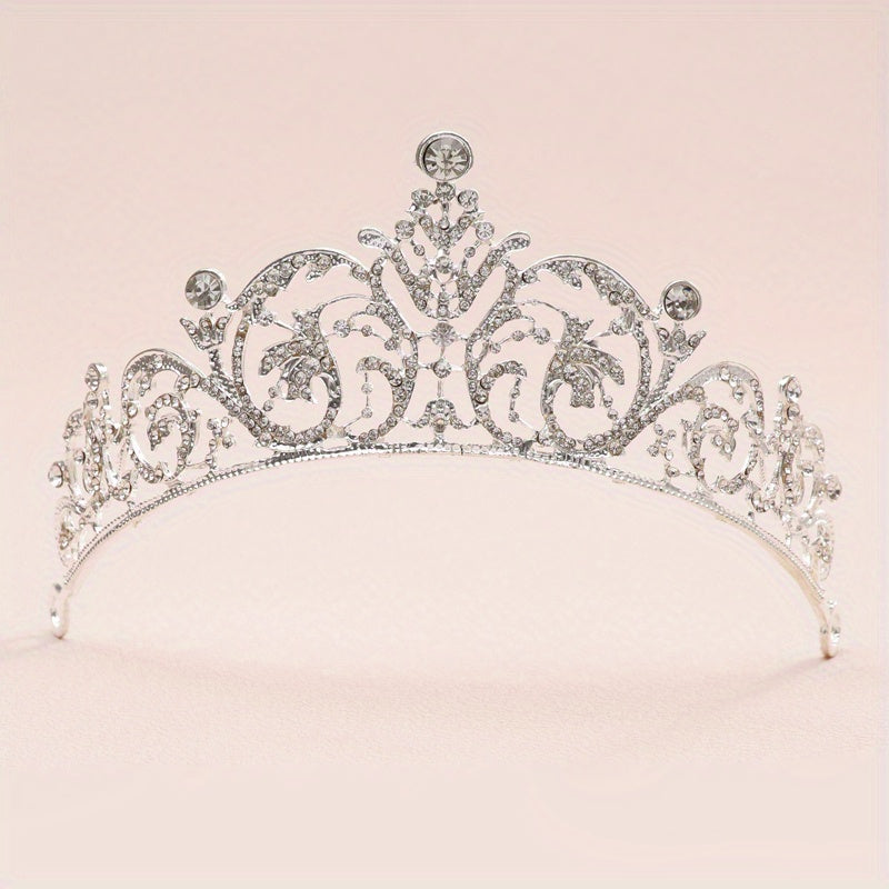 Baroque Style Rhinestone Crown Tiara Wedding Bridal Hair Accessory